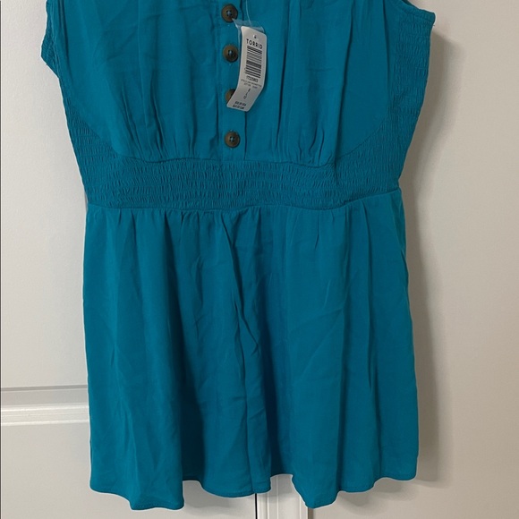 NWT Torrid Turquoise Button-Front Tank Top - Picture 6 of 6